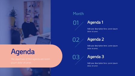 Slide of the creative presentation theme in Visme