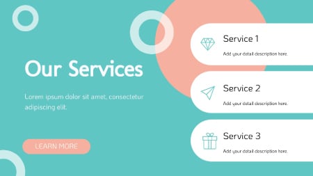 Slide of the creative presentation theme in Visme