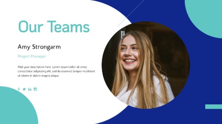 Slide of the creative presentation theme in Visme