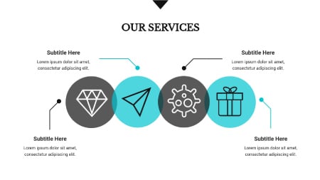 Slide of the modern presentation theme in Visme