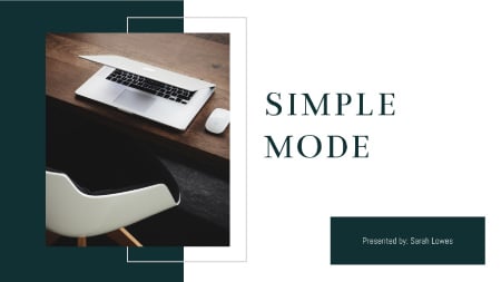 Slide of the simple presentation theme in Visme