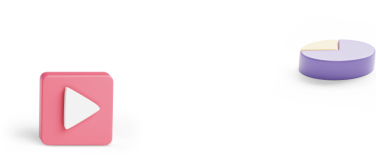 A 3D icon of a play button.