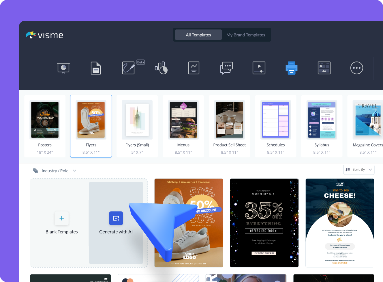 How to make AI flyers with Visme