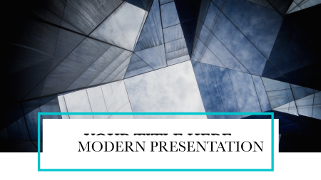A title slide from the Modern presentation theme in Visme.