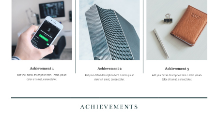 An achievements slide from the Simple presentation theme in Visme.