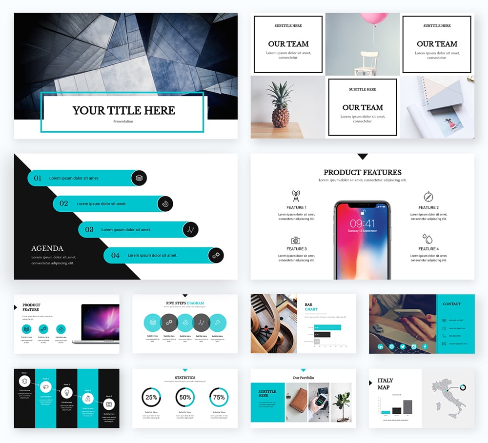 presentation template design Modern themes