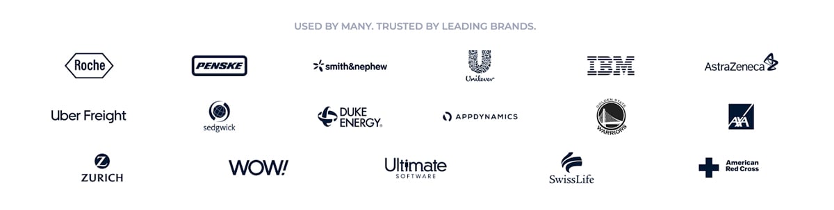 A screenshot of several companies that use Visme.