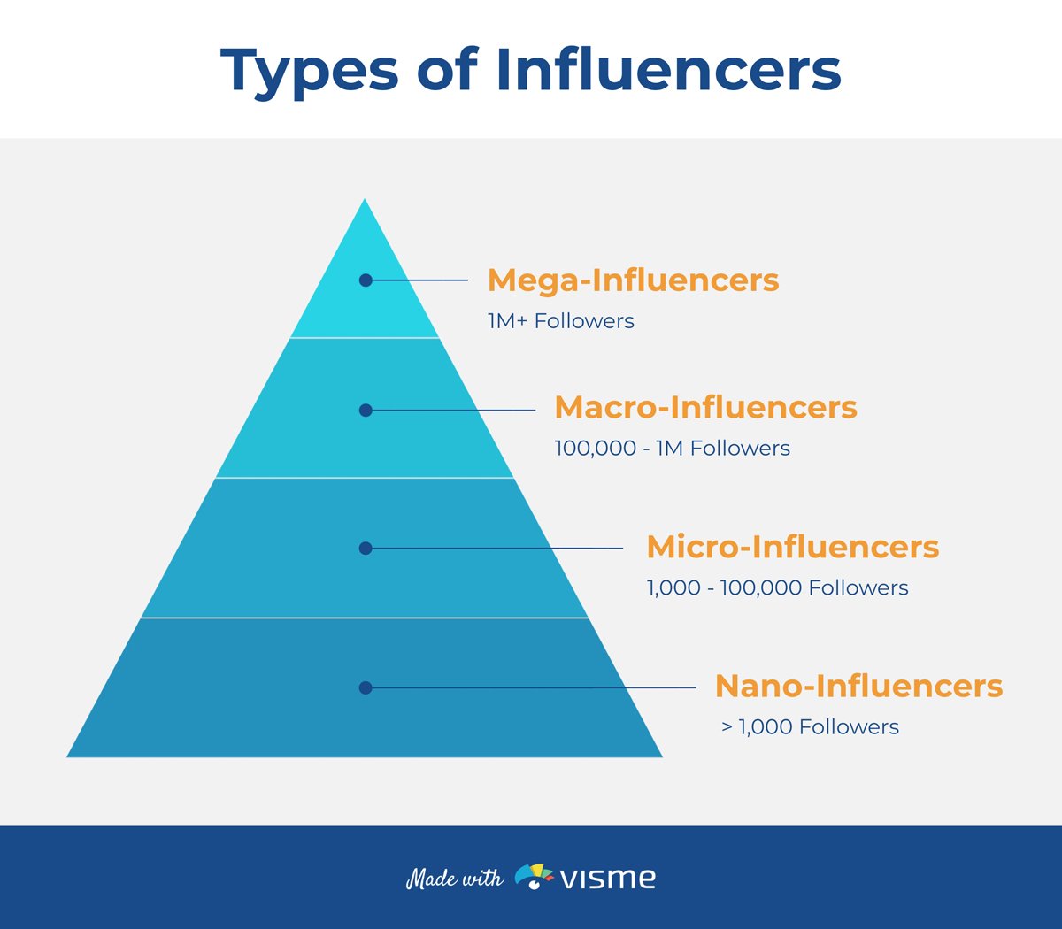 Infographic showcasing the four types of influencers.