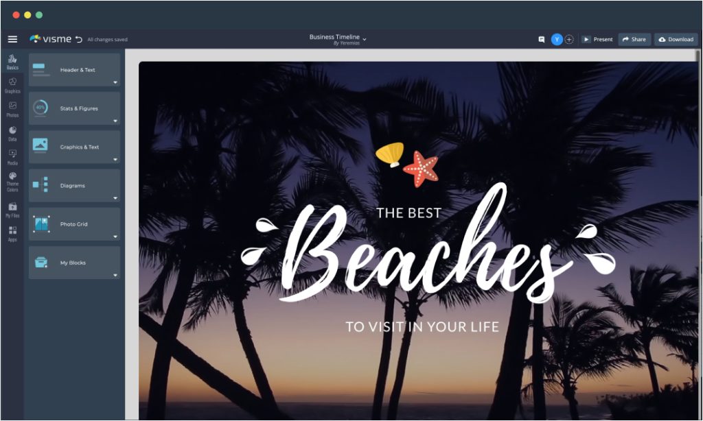 An intro video template available to customize in Visme.