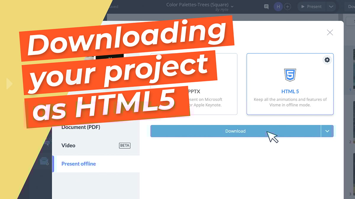 Downloading your project as HTML5
