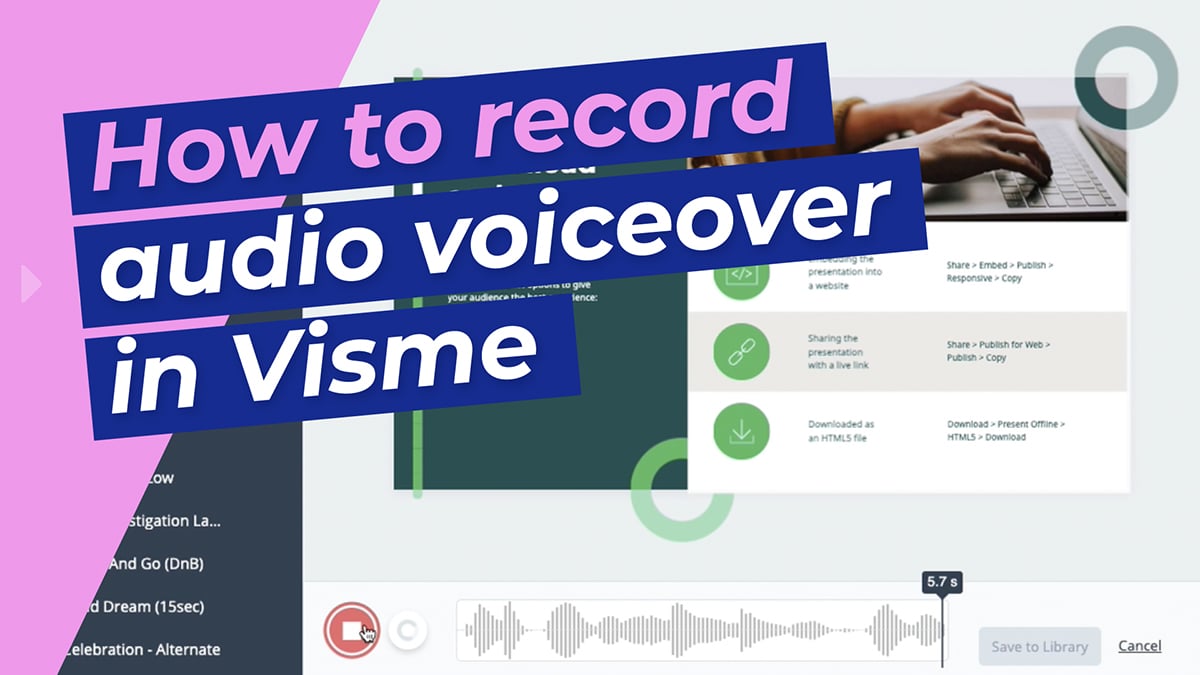 How to record audio voiceover in Visme