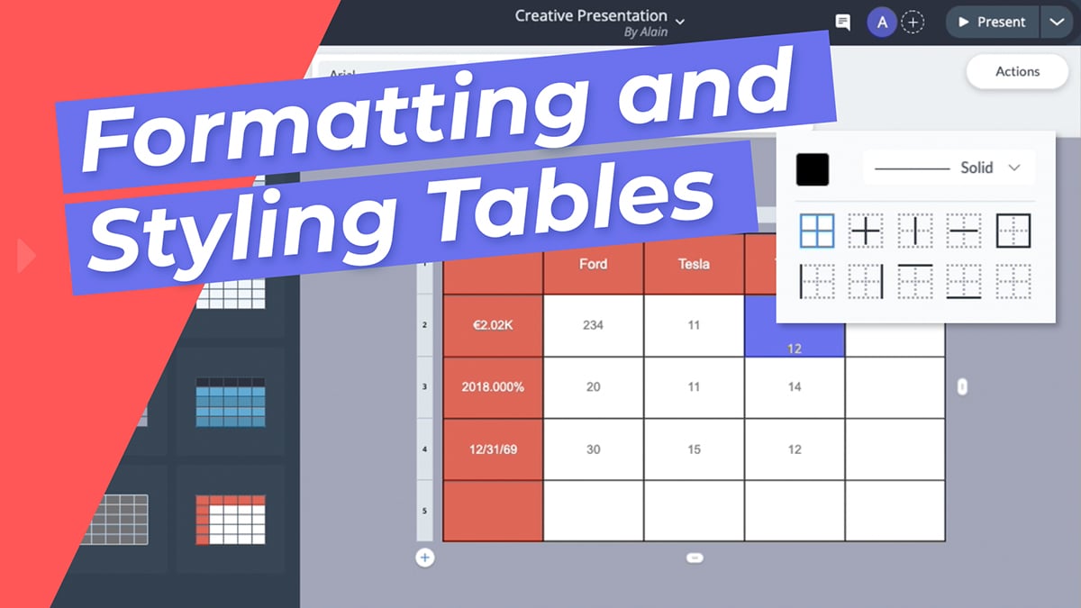 Formatting and Styling Tables