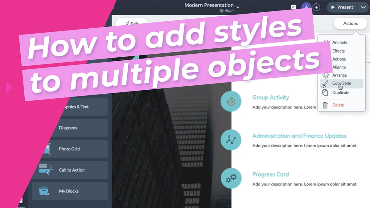 How to add styles to multiple objects