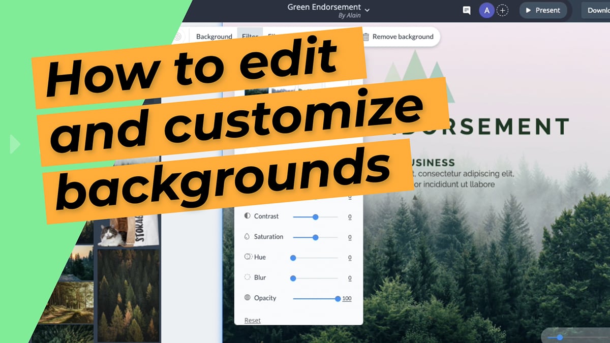 How to edit and customize backgrounds for Infographics and Presentations