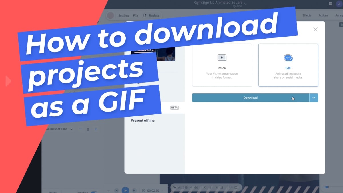 How to download projects as a GIF