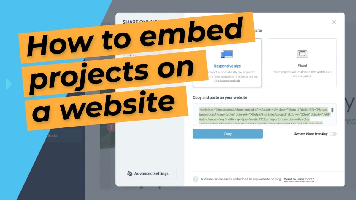 How to embed projects on a website