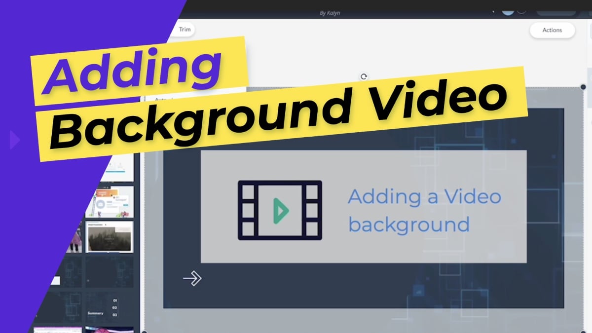 Adding Background Video