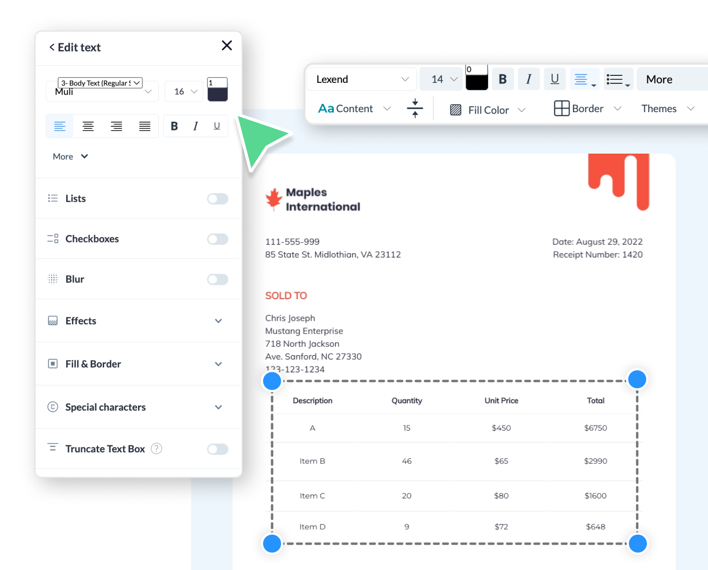 Keep transaction details accurate and readable