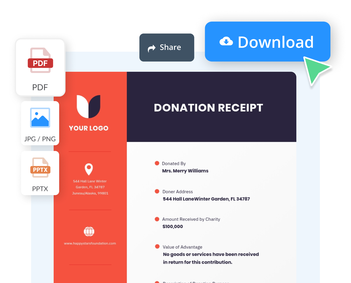 Download and share in the smartest format