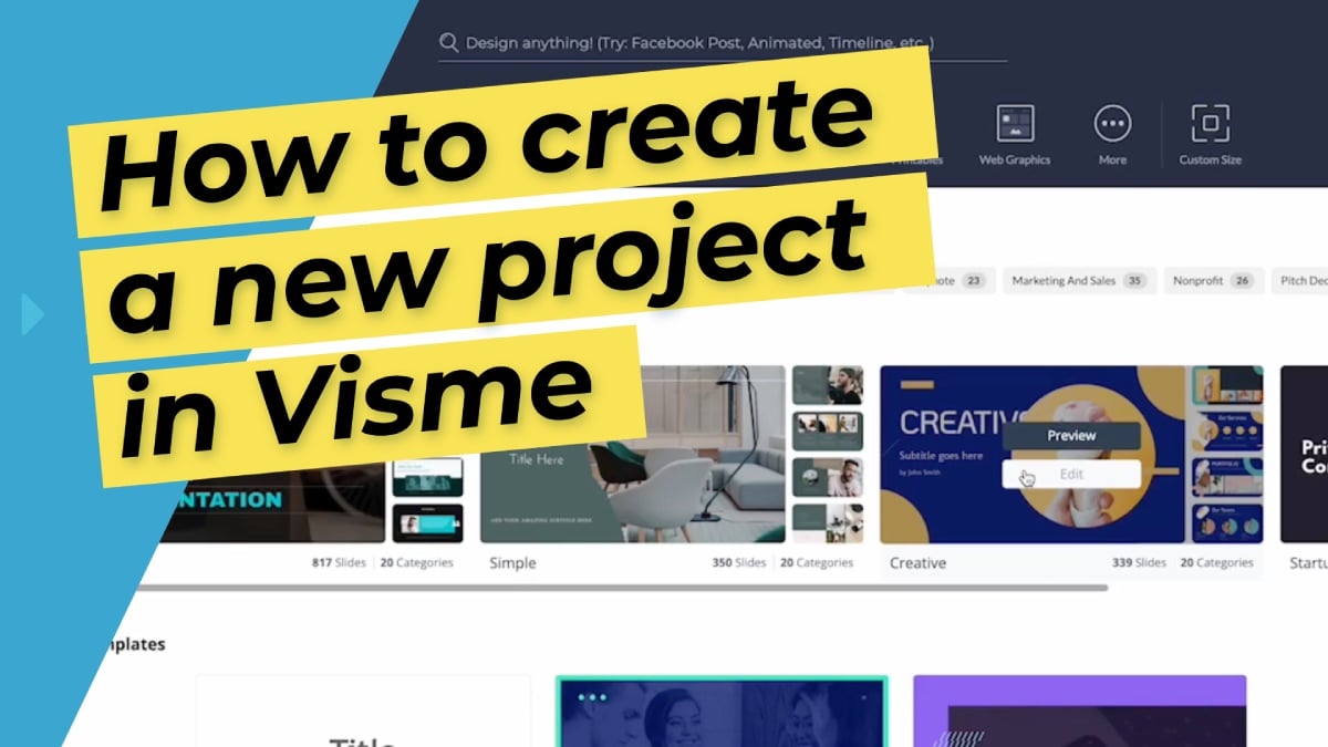 How to create a new project in Visme