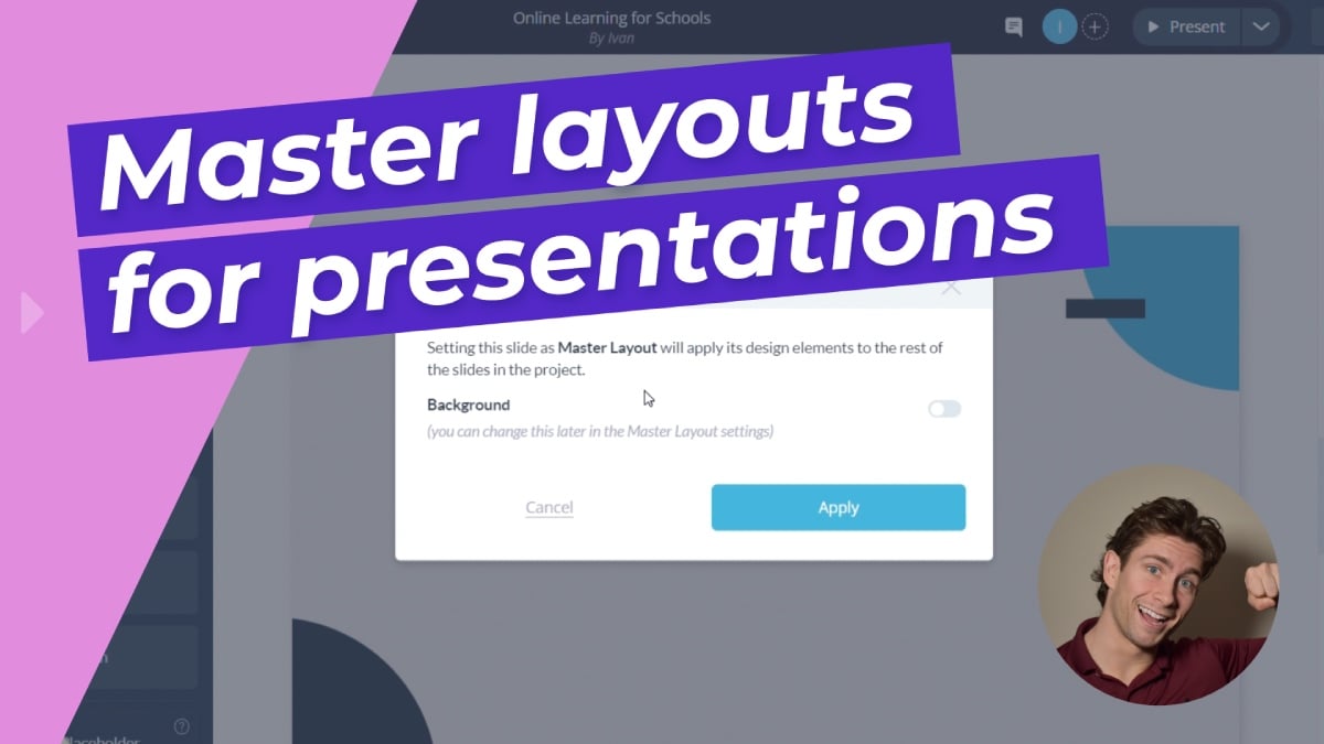 Master layouts for presentations