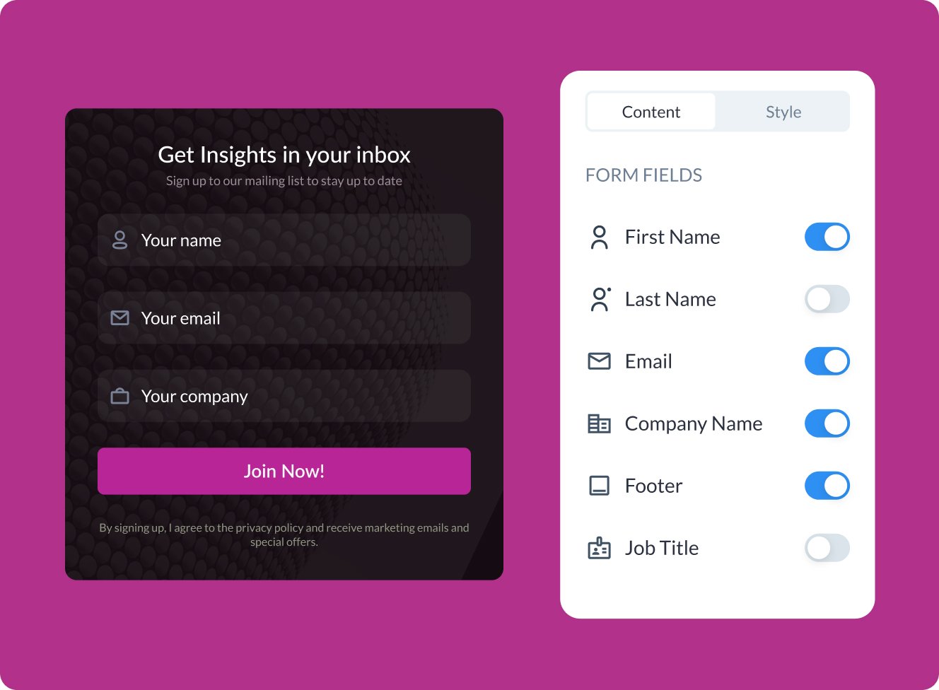 Créez rapidement des formulaires d’e-mail sans code requis