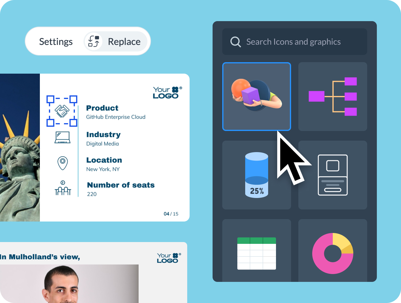 Design anything with an intuitive drag-and-drop interface