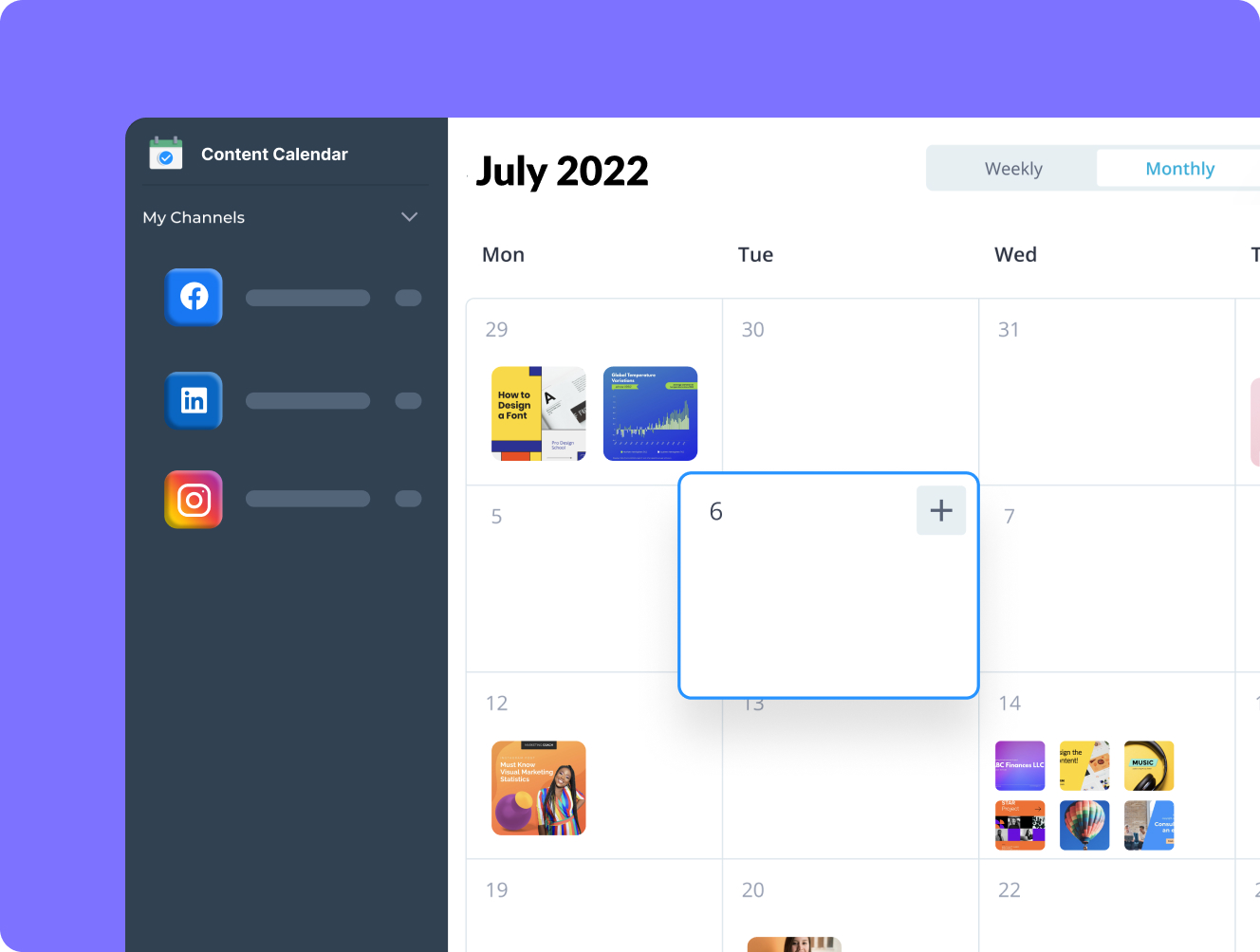 Create, schedule, & publish all your content, all in one place