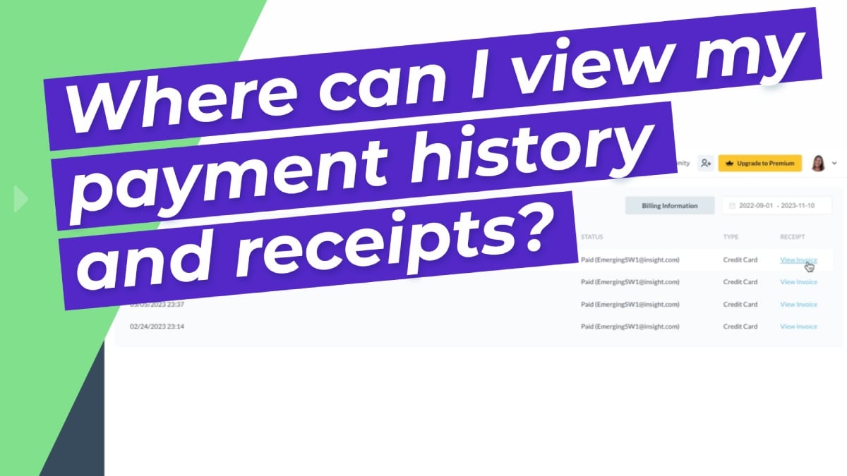 Where can I view my payment history and receipts?