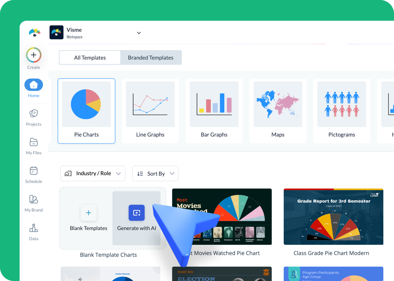 How to create charts with Visme AI