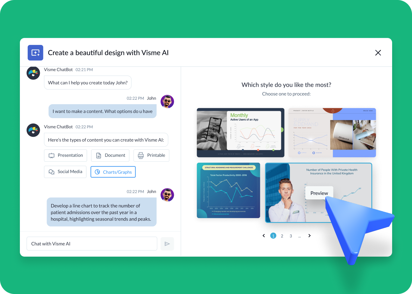 How to create graphs with Visme AI