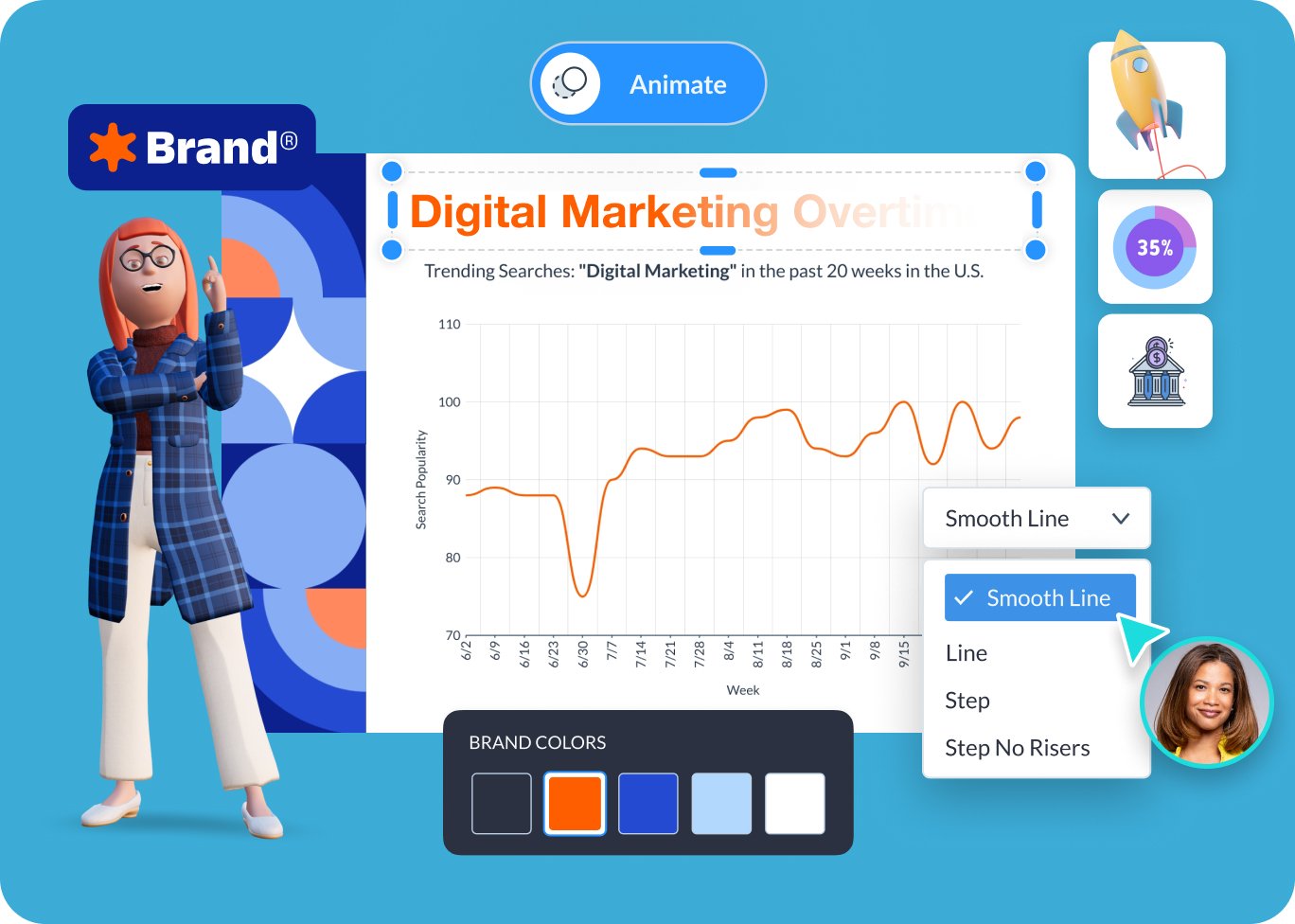 Complete personalization of your graph design’s appearance