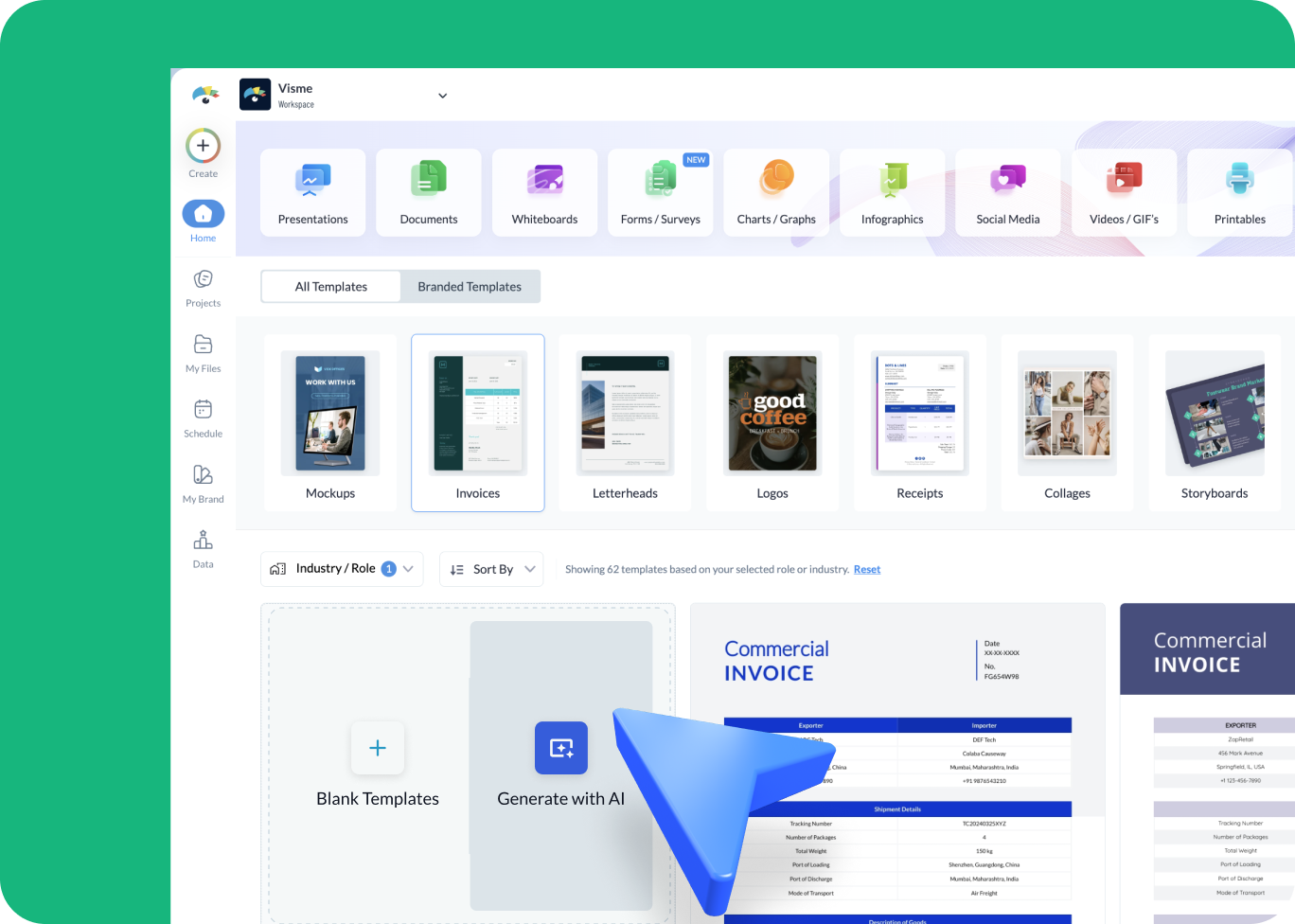 How to create an invoice with Visme