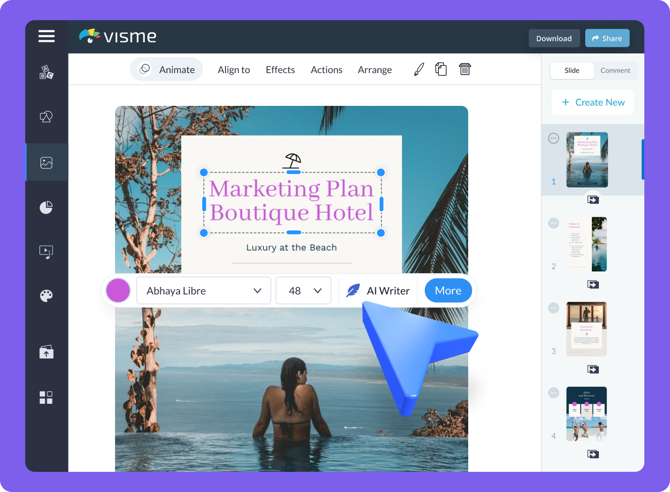 How to make AI-generated marketing plans with Visme