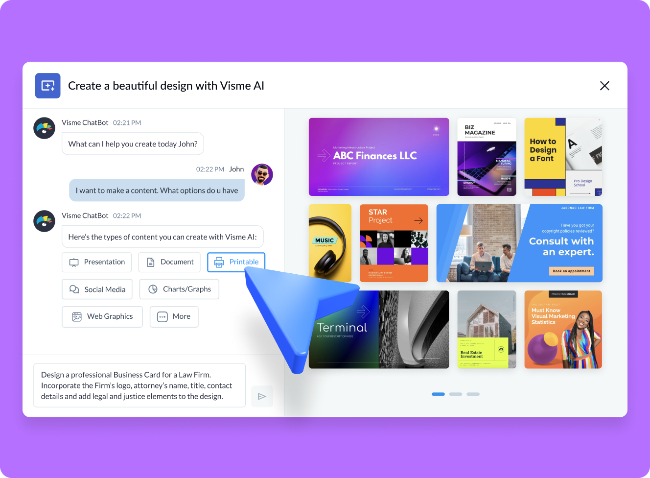 How to create AI-generated business cards with Visme