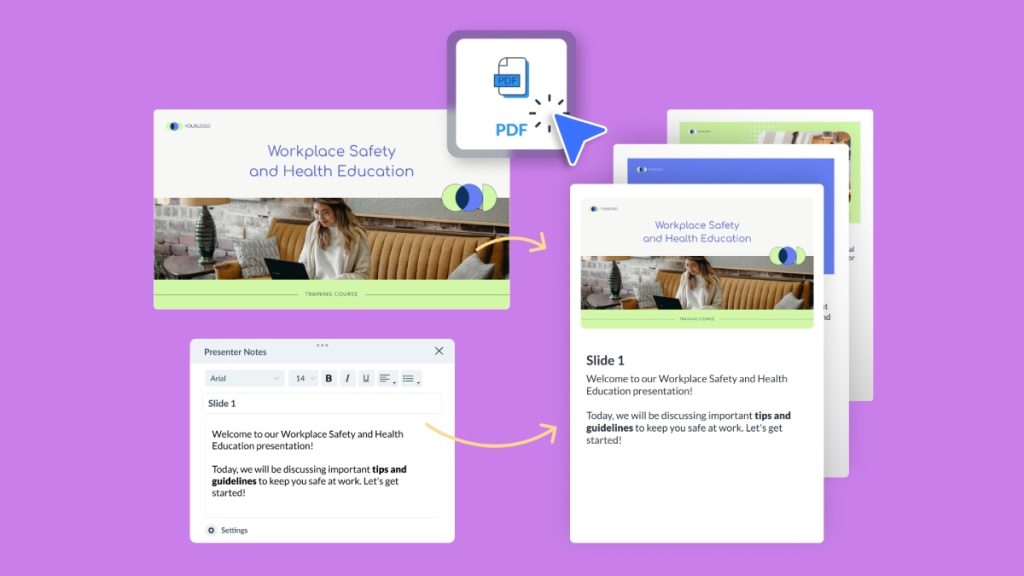 design my presentation Download presentations as PDFs with Presenter Notes & More