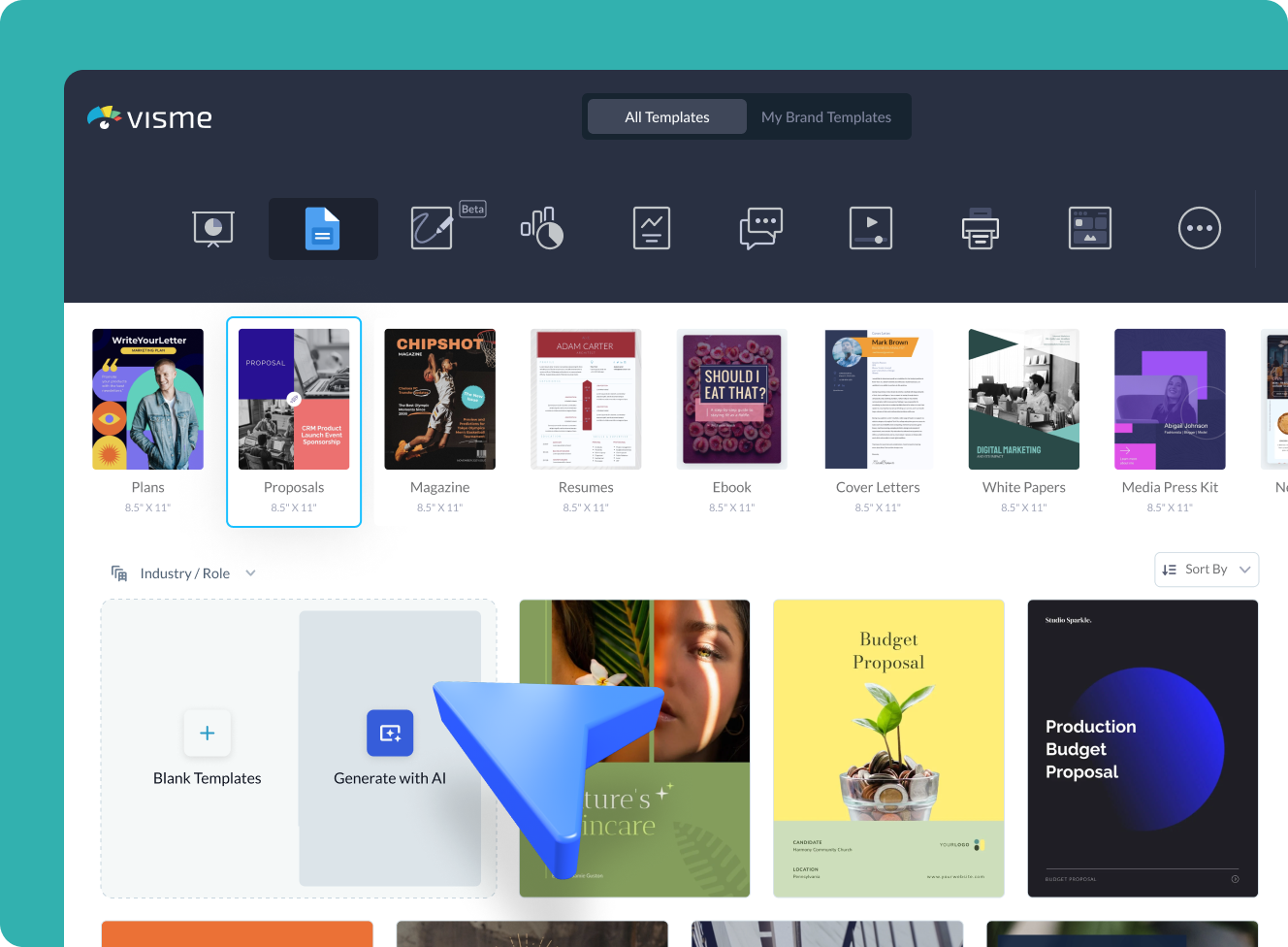 How to make AI-generated proposals with Visme