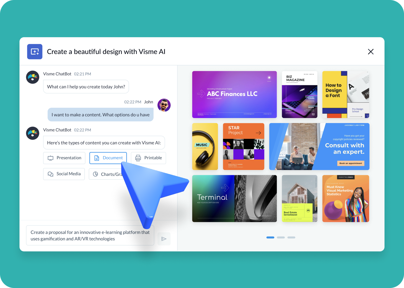 How to make AI-generated proposals with Visme