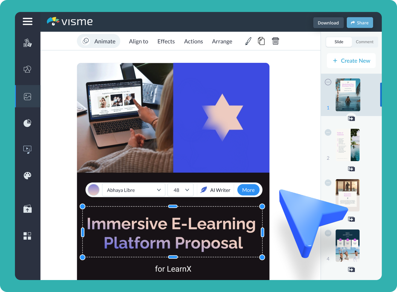 How to make AI-generated proposals with Visme