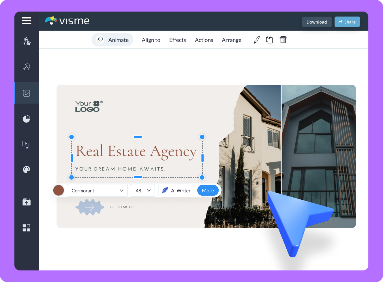 How to create AI-generated web graphics with Visme