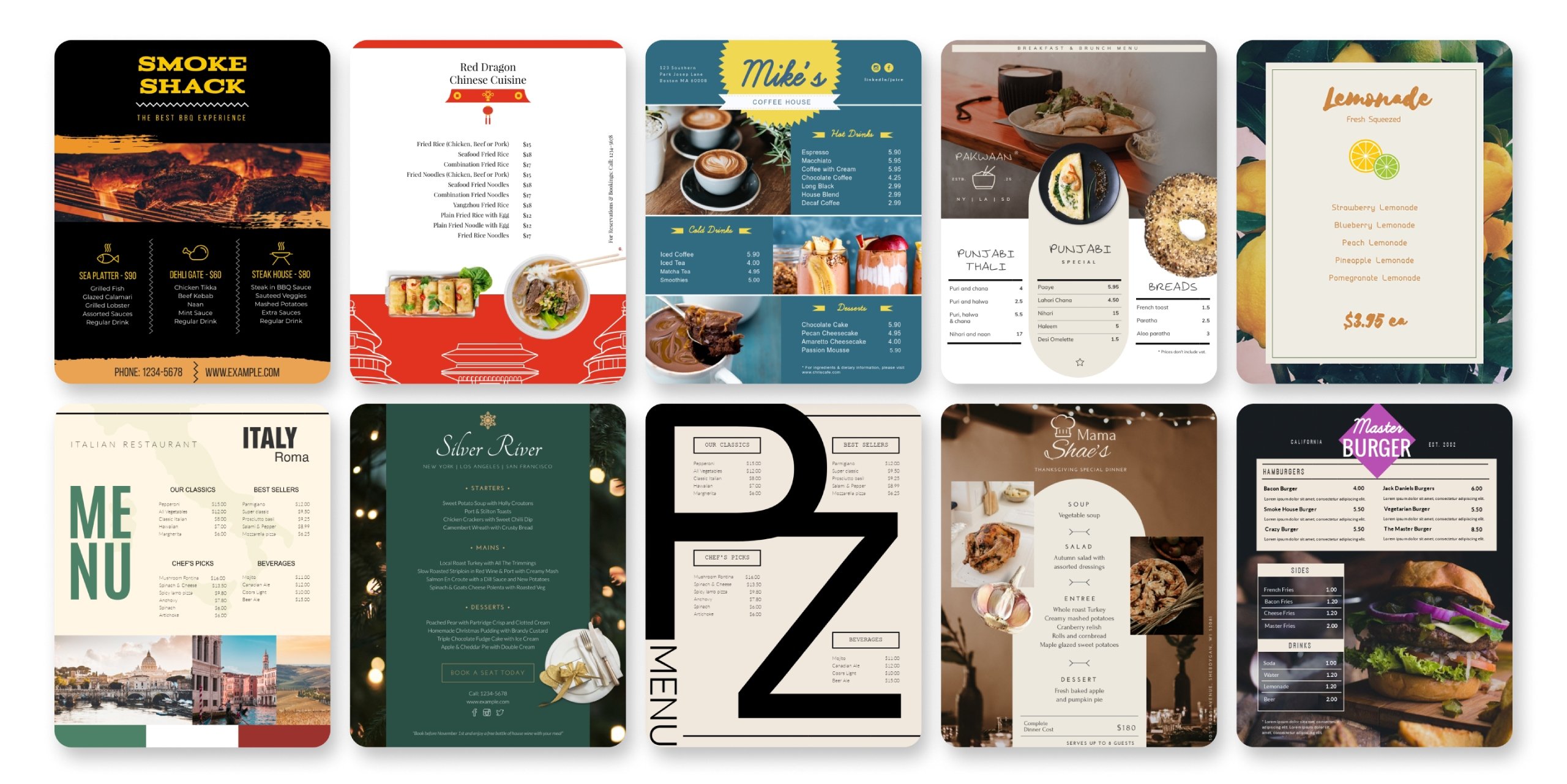 Menu Templates