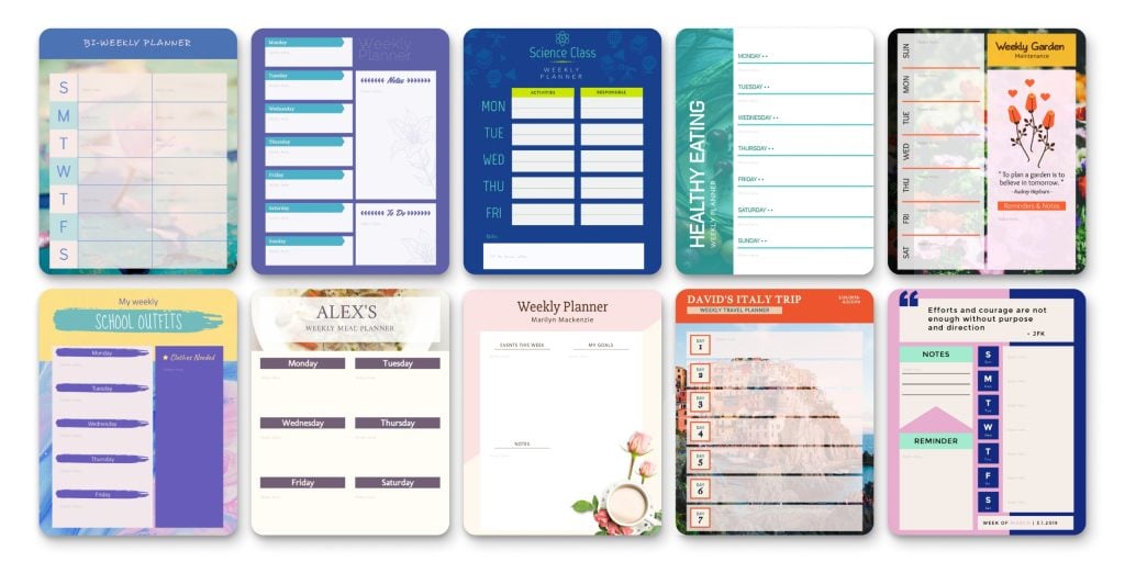 Free Online Weekly Planner - Design Beautiful Plans | Visme