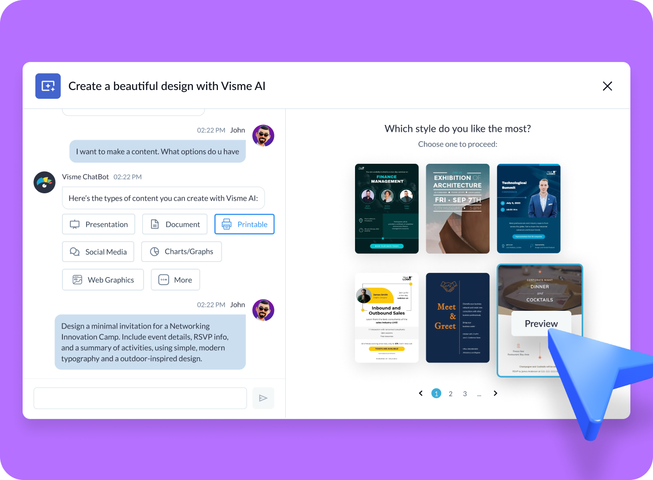 How to create AI-generated invitations with Visme