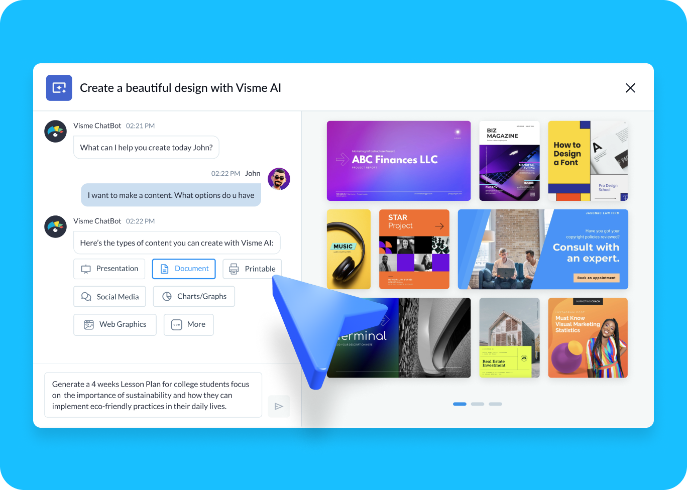 How to make AI-generated lesson plans with Visme