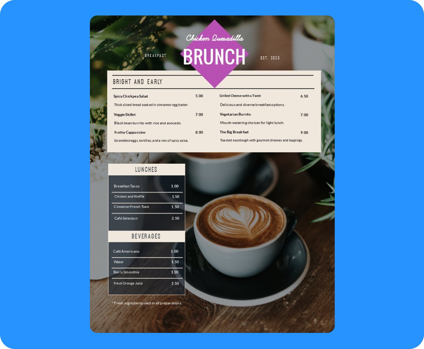AI Menu Prompt 2