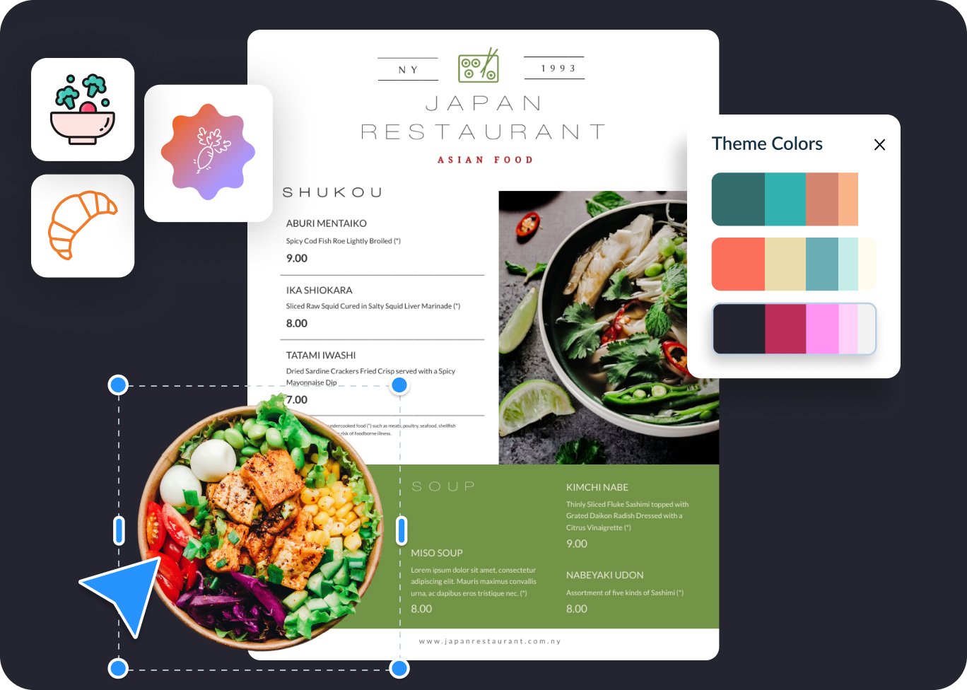 Personalize every aspect of your menu design