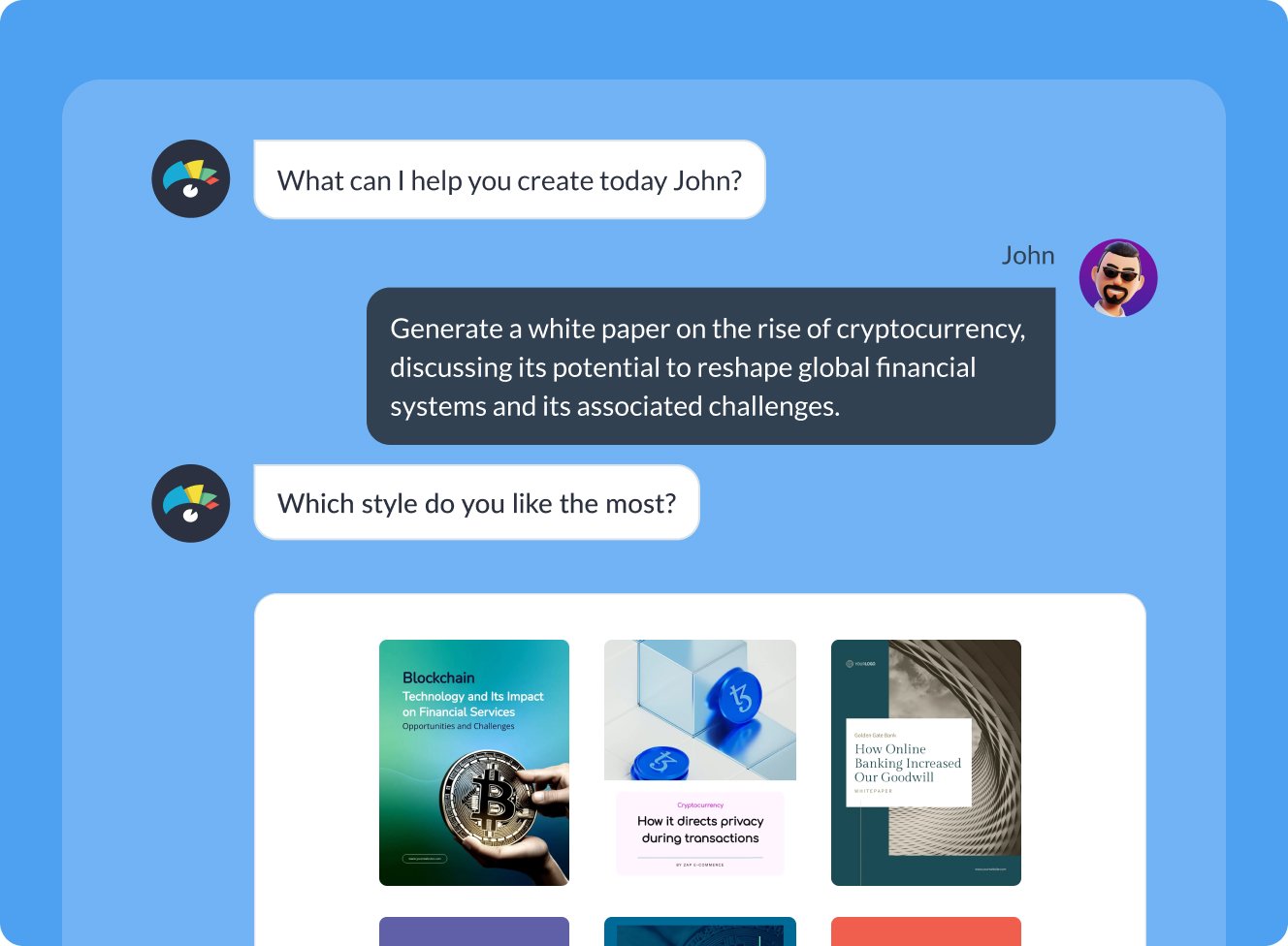 Ready-to-personalize white paper designs in seconds