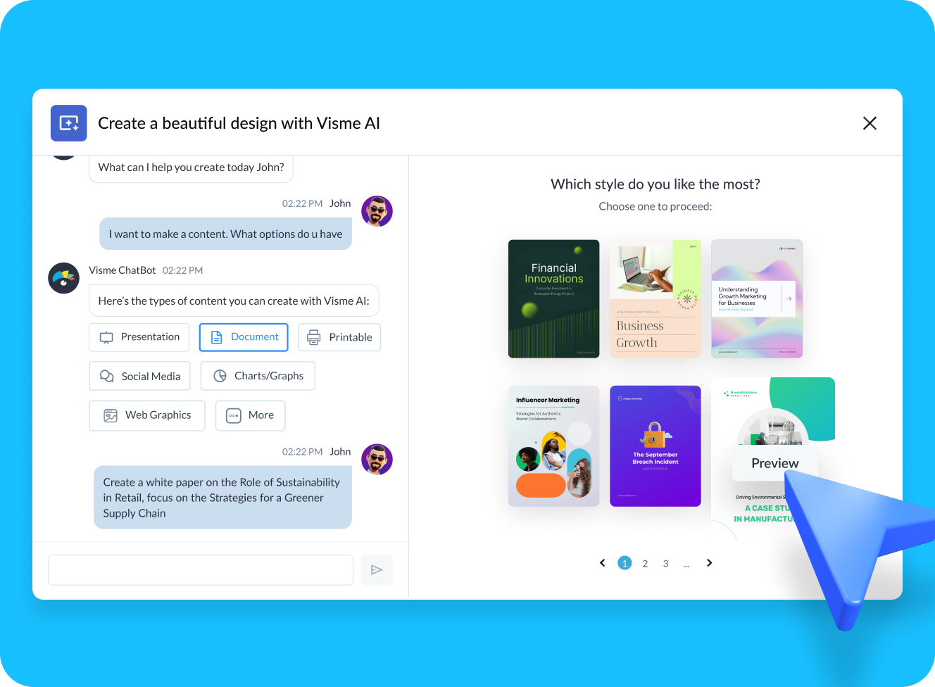How to make AI-generated white papers with Visme