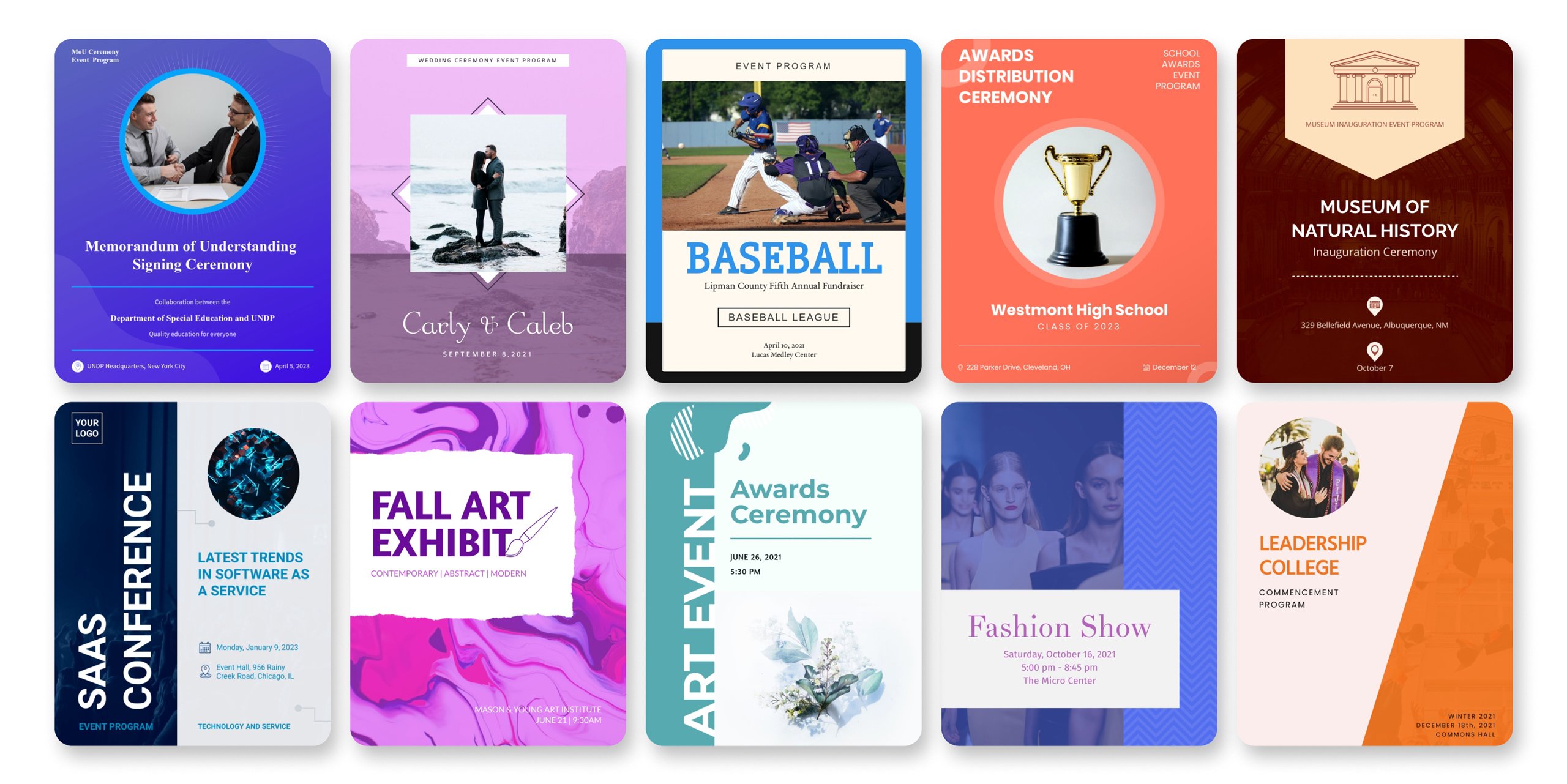 Event Program Templates