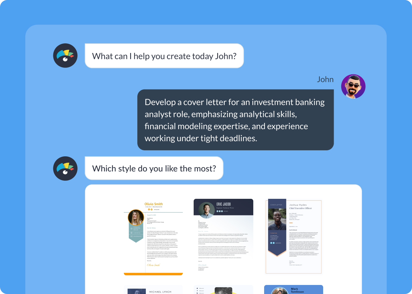 Ready-to-personalize cover letter designs in seconds